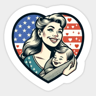 Vintage Motherhood Love Heart Symbol of Maternal Affection Sticker